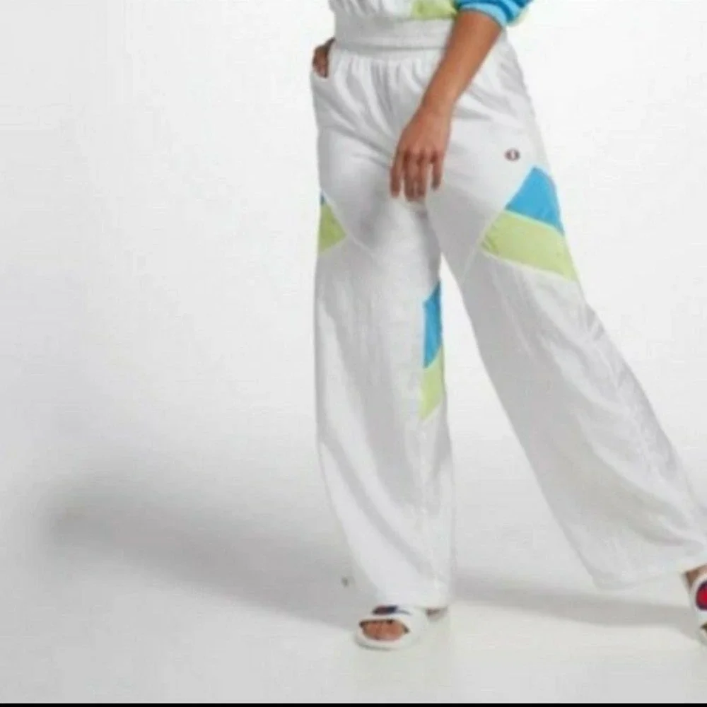 New‎ Champion Pants Track Y2K Windbreaker Jogger Women Small White 90s Retro